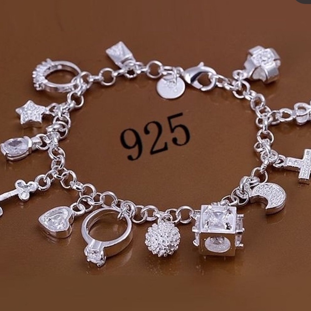 LAST ONE‼️ 925 Sterling Silver Charm Bracelet - Picture 2 of 9